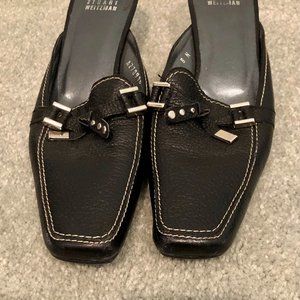 Stuart Weitzman Black slides with 1 1/2 inch heel. 8N